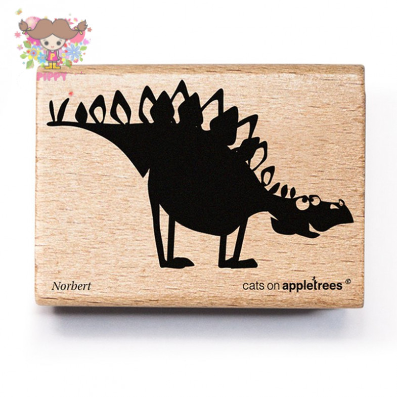 cats on appletrees スタンプ☆ステゴサウルス 右向き 大 恐竜 植物食恐竜（Norbert the Stegosaurus）☆